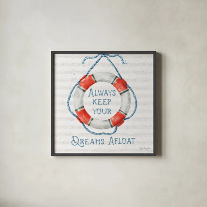 Nautical Life VI by Lisa Audit. Shown in a sleek black glass frame for a contemporary gallery look. Available as an archival giclee rolled canvas, fine art paper, or poster print. SKU 46521a.