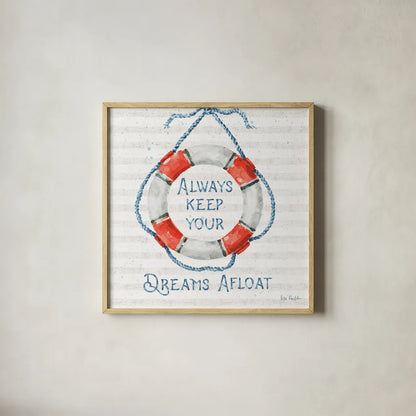 Nautical Life VI by Lisa Audit. Shown in a natural wood glass frame for a timeless modern aesthetic. Available as an archival giclee rolled canvas, fine art paper, or poster print. SKU 46521a.