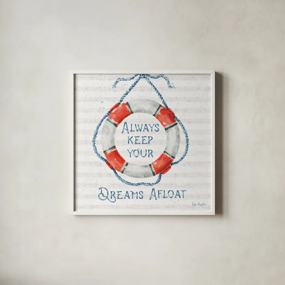 Nautical Life VI by Lisa Audit. Shown in a crisp white glass frame for a clean and minimalist style. Available as an archival giclee rolled canvas, fine art paper, or poster print. SKU 46521a.