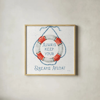 Nautical Life VI No Stripes by Lisa Audit. Shown in a natural wood glass frame for a timeless modern aesthetic. Available as an archival giclee rolled canvas, fine art paper, or poster print. SKU 48169a.