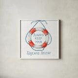 Nautical Life VI No Stripes by Lisa Audit. Shown in a crisp white glass frame for a clean and minimalist style. Available as an archival giclee rolled canvas, fine art paper, or poster print. SKU 48169a.