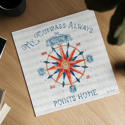 Nautical Life VII by Lisa Audit. Shown as a detailed flat fine art print, highlighting archival giclee quality. Available as an archival giclee rolled canvas, fine art paper, or poster print. SKU 46522a.