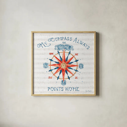 Nautical Life VII by Lisa Audit. Shown in a natural wood glass frame for a timeless modern aesthetic. Available as an archival giclee rolled canvas, fine art paper, or poster print. SKU 46522a.