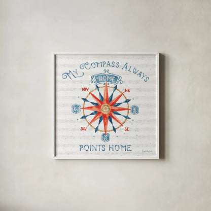 Nautical Life VII by Lisa Audit. Shown in a crisp white glass frame for a clean and minimalist style. Available as an archival giclee rolled canvas, fine art paper, or poster print. SKU 46522a.