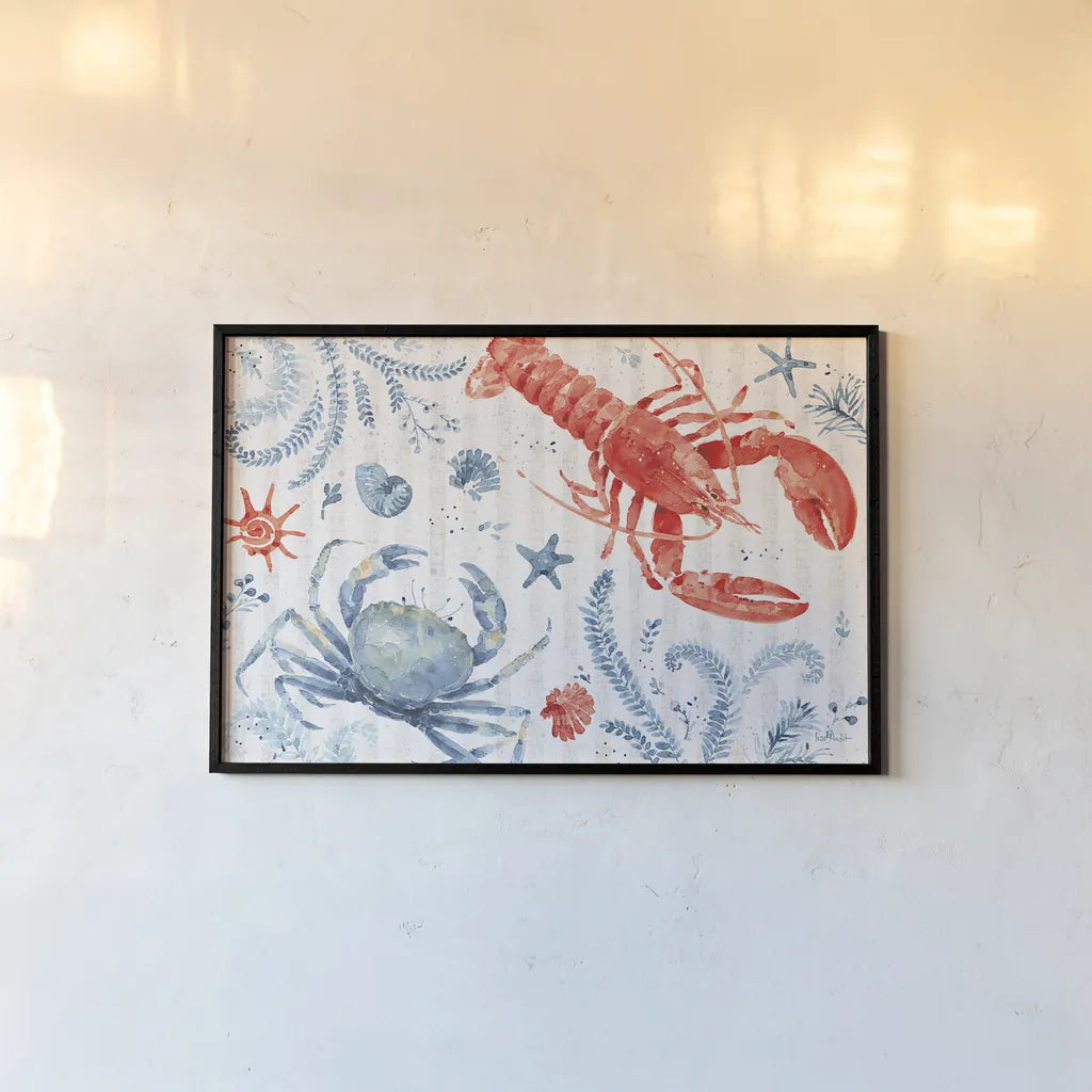 Nautical Life VIII by Lisa Audit. shown as a paper print in a black flame. Available as a archival giclee rolled canvas, fine art paper, or poster print. SKU 46523i.