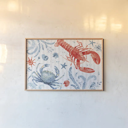 Nautical Life VIII by Lisa Audit. shown as a paper print in a natural frame. Available as a archival giclee rolled canvas, fine art paper, or poster print. SKU 46523i.