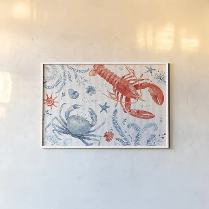 Nautical Life VIII by Lisa Audit. shown as a paper print in a white frame. Available as a archival giclee rolled canvas, fine art paper, or poster print. SKU 46523i.
