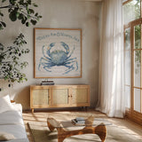 Nautical Life X by Lisa Audit. Shown in a natural wood frame in a cozy modern living room. Available as an archival giclee rolled canvas, fine art paper, or poster print. SKU 46525a.