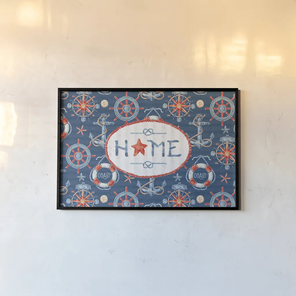 Nautical Life XIII by Lisa Audit. shown as a paper print in a black flame. Available as a archival giclee rolled canvas, fine art paper, or poster print. SKU 46528i.