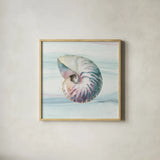 Ocean Dream V no Filigree by Lisa Audit. Shown in a natural wood glass frame for a timeless modern aesthetic. Available as an archival giclee rolled canvas, fine art paper, or poster print. SKU 28395a.