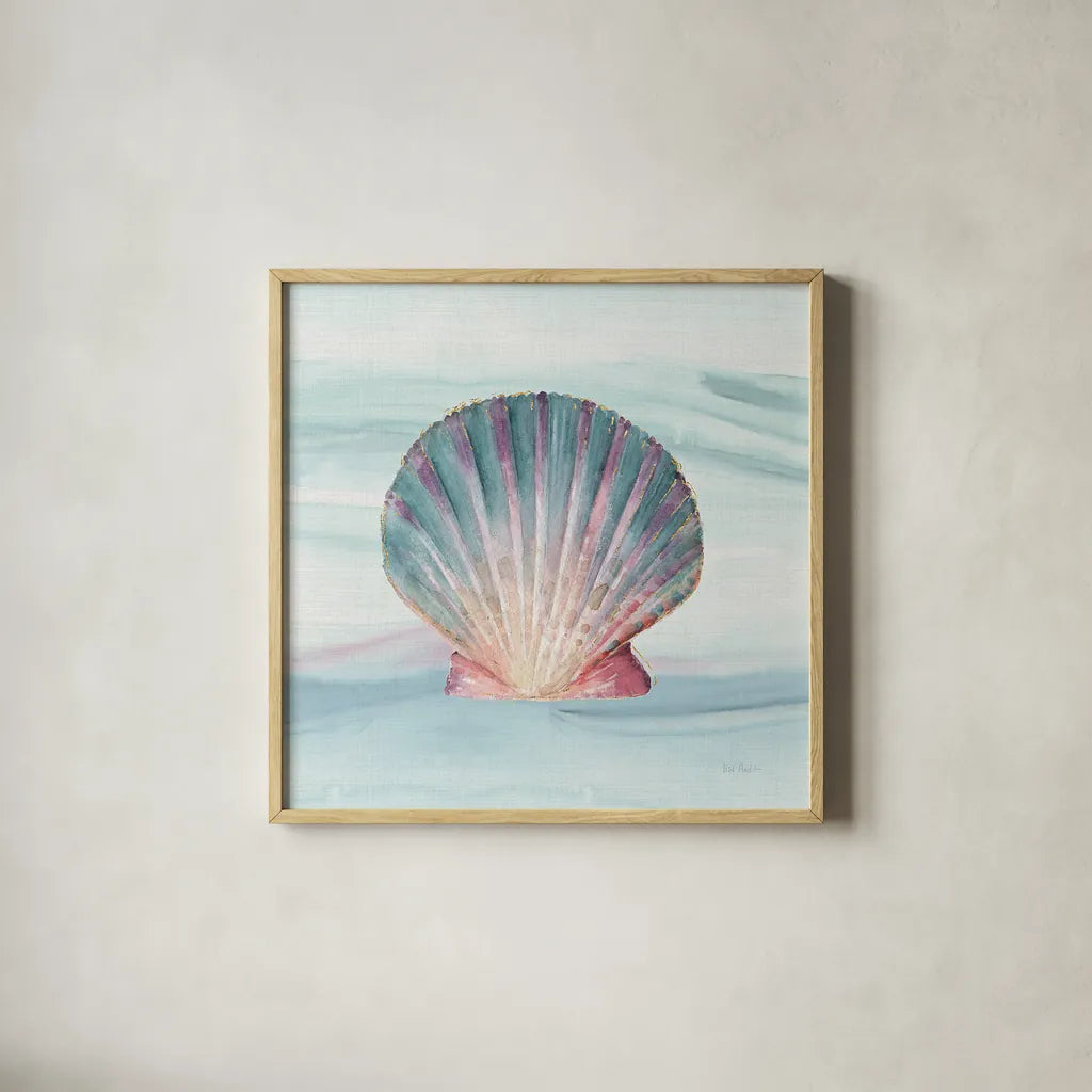 Ocean Dream VI no Filigree by Lisa Audit. Shown in a natural wood glass frame for a timeless modern aesthetic. Available as an archival giclee rolled canvas, fine art paper, or poster print. SKU 28396a.