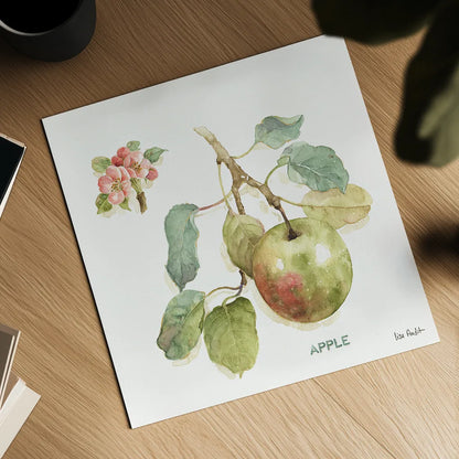 Orchard Bloom I by Lisa Audit. Shown as a detailed flat fine art print, highlighting archival giclee quality. Available as an archival giclee rolled canvas, fine art paper, or poster print. SKU 21737a.