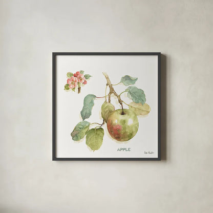 Orchard Bloom I by Lisa Audit. Shown in a sleek black glass frame for a contemporary gallery look. Available as an archival giclee rolled canvas, fine art paper, or poster print. SKU 21737a.