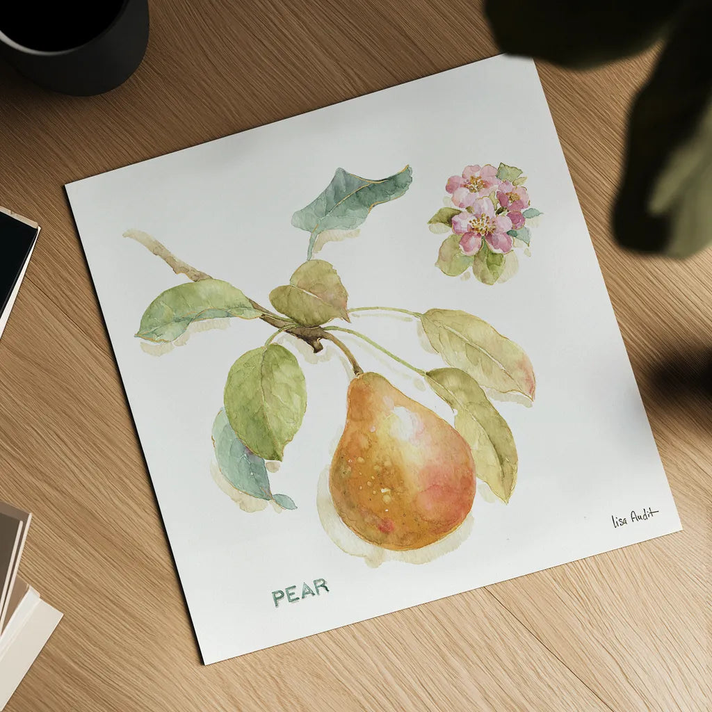 Orchard Bloom II by Lisa Audit. Shown as a detailed flat fine art print, highlighting archival giclee quality. Available as an archival giclee rolled canvas, fine art paper, or poster print. SKU 21738a.