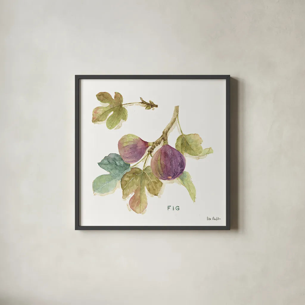 Orchard Bloom III by Lisa Audit. Shown in a sleek black glass frame for a contemporary gallery look. Available as an archival giclee rolled canvas, fine art paper, or poster print. SKU 21739a.