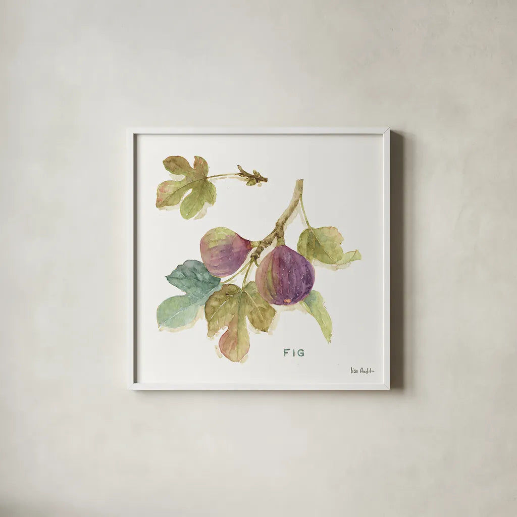 Orchard Bloom III by Lisa Audit. Shown in a crisp white glass frame for a clean and minimalist style. Available as an archival giclee rolled canvas, fine art paper, or poster print. SKU 21739a.