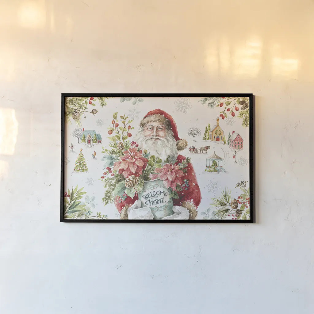 Our Christmas Story I by Lisa Audit. shown as a paper print in a black flame. Available as a archival giclee rolled canvas, fine art paper, or poster print. SKU 47730i.