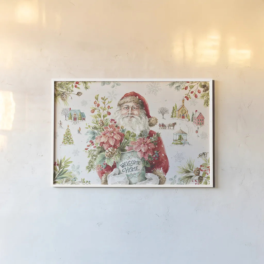 Our Christmas Story I by Lisa Audit. shown as a paper print in a white frame. Available as a archival giclee rolled canvas, fine art paper, or poster print. SKU 47730i.