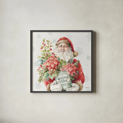 Our Christmas Story II by Lisa Audit. Shown in a sleek black glass frame for a contemporary gallery look. Available as an archival giclee rolled canvas, fine art paper, or poster print. SKU 47731a.