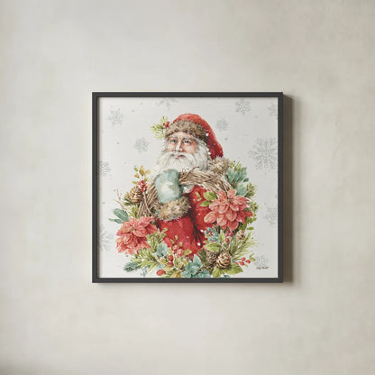 Our Christmas Story III by Lisa Audit. Shown in a sleek black glass frame for a contemporary gallery look. Available as an archival giclee rolled canvas, fine art paper, or poster print. SKU 47732a.