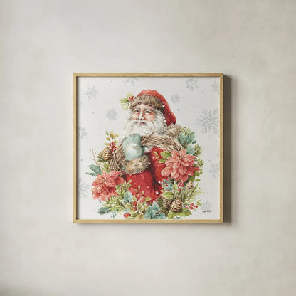 Our Christmas Story III by Lisa Audit. Shown in a natural wood glass frame for a timeless modern aesthetic. Available as an archival giclee rolled canvas, fine art paper, or poster print. SKU 47732a.