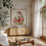 Our Christmas Story III on Birch by Lisa Audit. Shown in a natural wood frame in a cozy modern living room. Available as an archival giclee rolled canvas, fine art paper, or poster print. SKU 47917a.