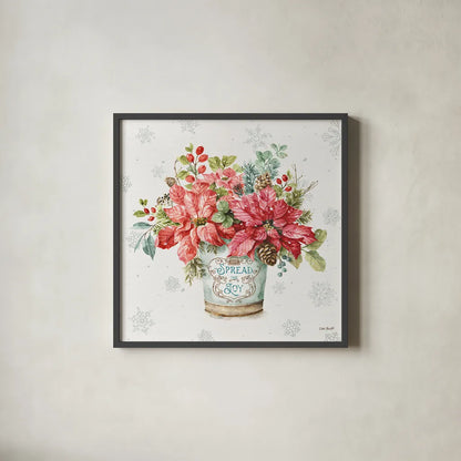 Our Christmas Story IV by Lisa Audit. Shown in a sleek black glass frame for a contemporary gallery look. Available as an archival giclee rolled canvas, fine art paper, or poster print. SKU 47733a.