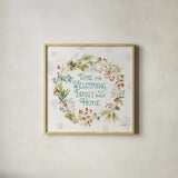 Our Christmas Story IX by Lisa Audit. Shown in a natural wood glass frame for a timeless modern aesthetic. Available as an archival giclee rolled canvas, fine art paper, or poster print. SKU 47738a.