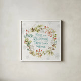 Our Christmas Story IX by Lisa Audit. Shown in a crisp white glass frame for a clean and minimalist style. Available as an archival giclee rolled canvas, fine art paper, or poster print. SKU 47738a.