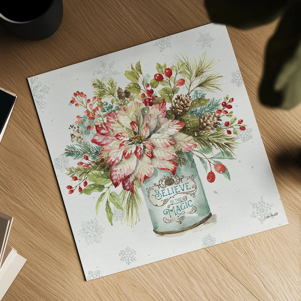 Our Christmas Story V by Lisa Audit. Shown as a detailed flat fine art print, highlighting archival giclee quality. Available as an archival giclee rolled canvas, fine art paper, or poster print. SKU 47734a.