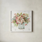 Our Christmas Story V by Lisa Audit. Shown in a crisp white glass frame for a clean and minimalist style. Available as an archival giclee rolled canvas, fine art paper, or poster print. SKU 47734a.