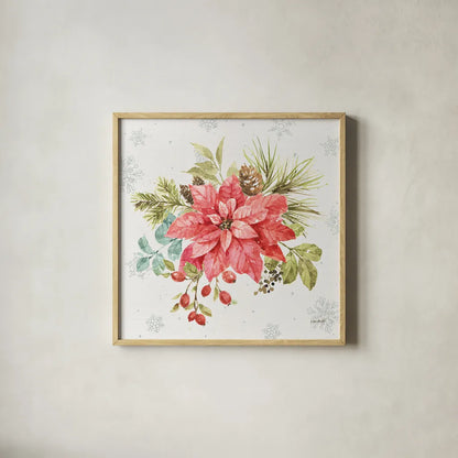 Our Christmas Story VI by Lisa Audit. Shown in a natural wood glass frame for a timeless modern aesthetic. Available as an archival giclee rolled canvas, fine art paper, or poster print. SKU 47735a.