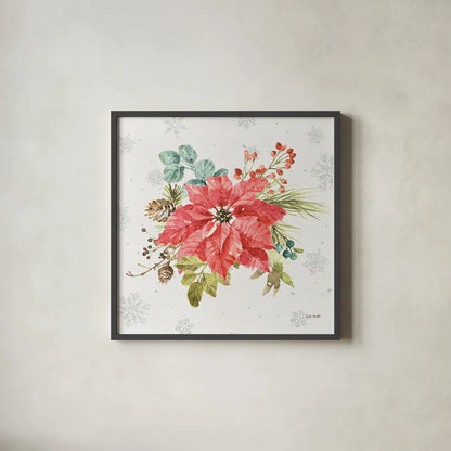 Our Christmas Story VII by Lisa Audit. Shown in a sleek black glass frame for a contemporary gallery look. Available as an archival giclee rolled canvas, fine art paper, or poster print. SKU 47736a.