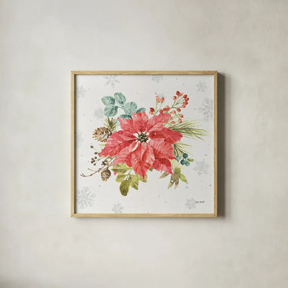 Our Christmas Story VII by Lisa Audit. Shown in a natural wood glass frame for a timeless modern aesthetic. Available as an archival giclee rolled canvas, fine art paper, or poster print. SKU 47736a.