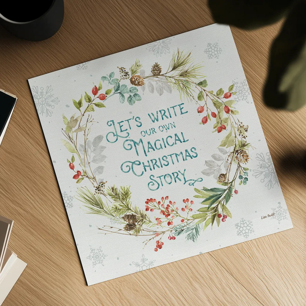 Our Christmas Story VIII by Lisa Audit. Shown as a detailed flat fine art print, highlighting archival giclee quality. Available as an archival giclee rolled canvas, fine art paper, or poster print. SKU 47737a.