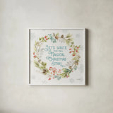 Our Christmas Story VIII by Lisa Audit. Shown in a crisp white glass frame for a clean and minimalist style. Available as an archival giclee rolled canvas, fine art paper, or poster print. SKU 47737a.