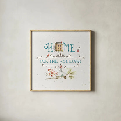 Our Christmas Story XI by Lisa Audit. Shown in a natural wood glass frame for a timeless modern aesthetic. Available as an archival giclee rolled canvas, fine art paper, or poster print. SKU 47740a.