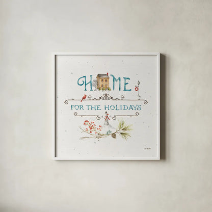 Our Christmas Story XI by Lisa Audit. Shown in a crisp white glass frame for a clean and minimalist style. Available as an archival giclee rolled canvas, fine art paper, or poster print. SKU 47740a.