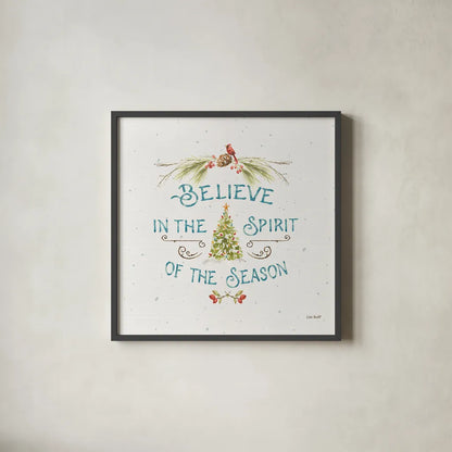 Our Christmas Story XIII by Lisa Audit. Shown in a sleek black glass frame for a contemporary gallery look. Available as an archival giclee rolled canvas, fine art paper, or poster print. SKU 47742a.