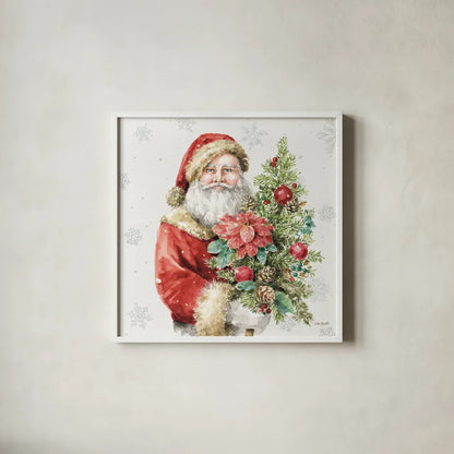 Our Christmas Story XIV by Lisa Audit. Shown in a crisp white glass frame for a clean and minimalist style. Available as an archival giclee rolled canvas, fine art paper, or poster print. SKU 82084a.