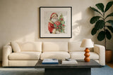 Our Christmas Story XIV by Lisa Audit. Displayed in a glass frame with matte in a clean modern living room. Available as an archival giclee rolled canvas, fine art paper, or poster print. SKU 82084a.