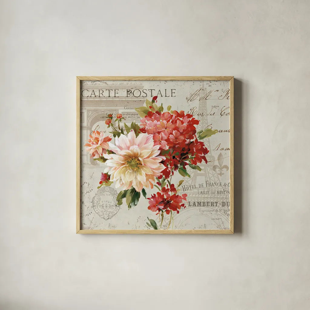 PS Je Taime Light I by Lisa Audit. Shown in a natural wood glass frame for a timeless modern aesthetic. Available as an archival giclee rolled canvas, fine art paper, or poster print. SKU 13478a.