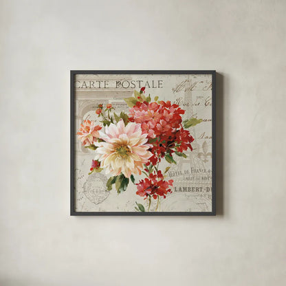 PS Je Taime Light I by Lisa Audit. Shown in a sleek black glass frame for a contemporary gallery look. Available as an archival giclee rolled canvas, fine art paper, or poster print. SKU 14177a.