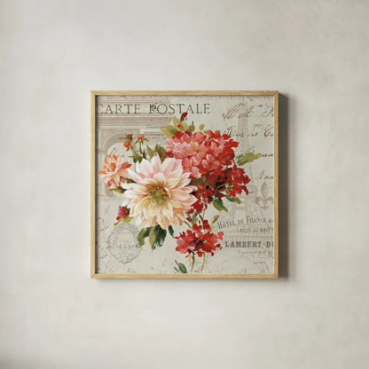 PS Je Taime Light I by Lisa Audit. Shown in a natural wood glass frame for a timeless modern aesthetic. Available as an archival giclee rolled canvas, fine art paper, or poster print. SKU 14177a.