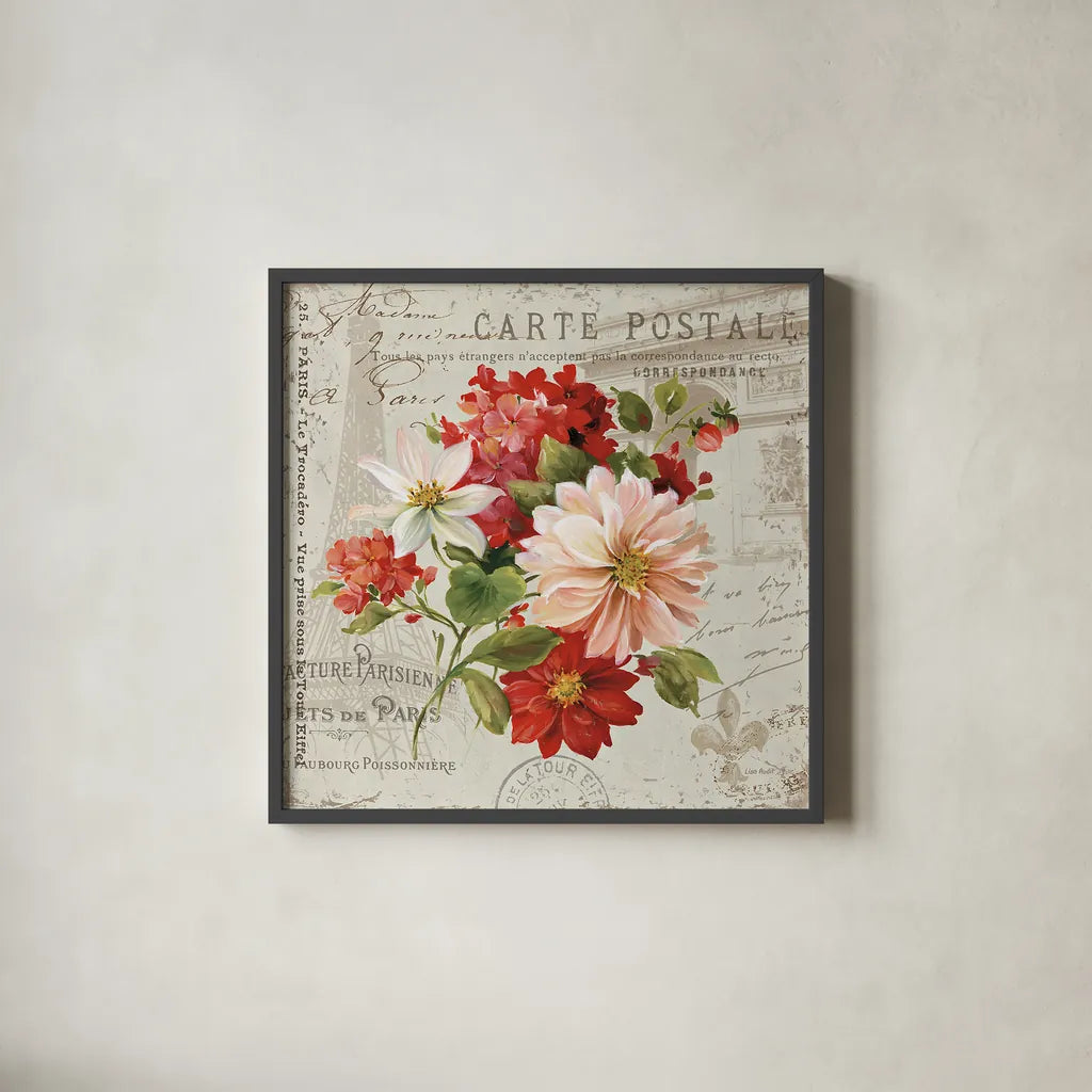 PS Je Taime Light II by Lisa Audit. Shown in a sleek black glass frame for a contemporary gallery look. Available as an archival giclee rolled canvas, fine art paper, or poster print. SKU 13479a.