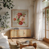 PS Je Taime Light II by Lisa Audit. Shown in a natural wood frame in a cozy modern living room. Available as an archival giclee rolled canvas, fine art paper, or poster print. SKU 14178a.