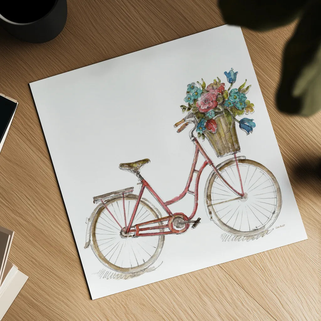 Paris Forever II v2 White by Lisa Audit. Shown as a detailed flat fine art print, highlighting archival giclee quality. Available as an archival giclee rolled canvas, fine art paper, or poster print. SKU 52915a.