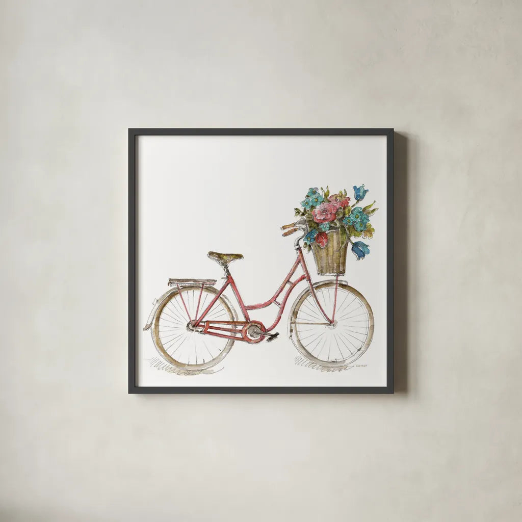 Paris Forever II v2 White by Lisa Audit. Shown in a sleek black glass frame for a contemporary gallery look. Available as an archival giclee rolled canvas, fine art paper, or poster print. SKU 52915a.