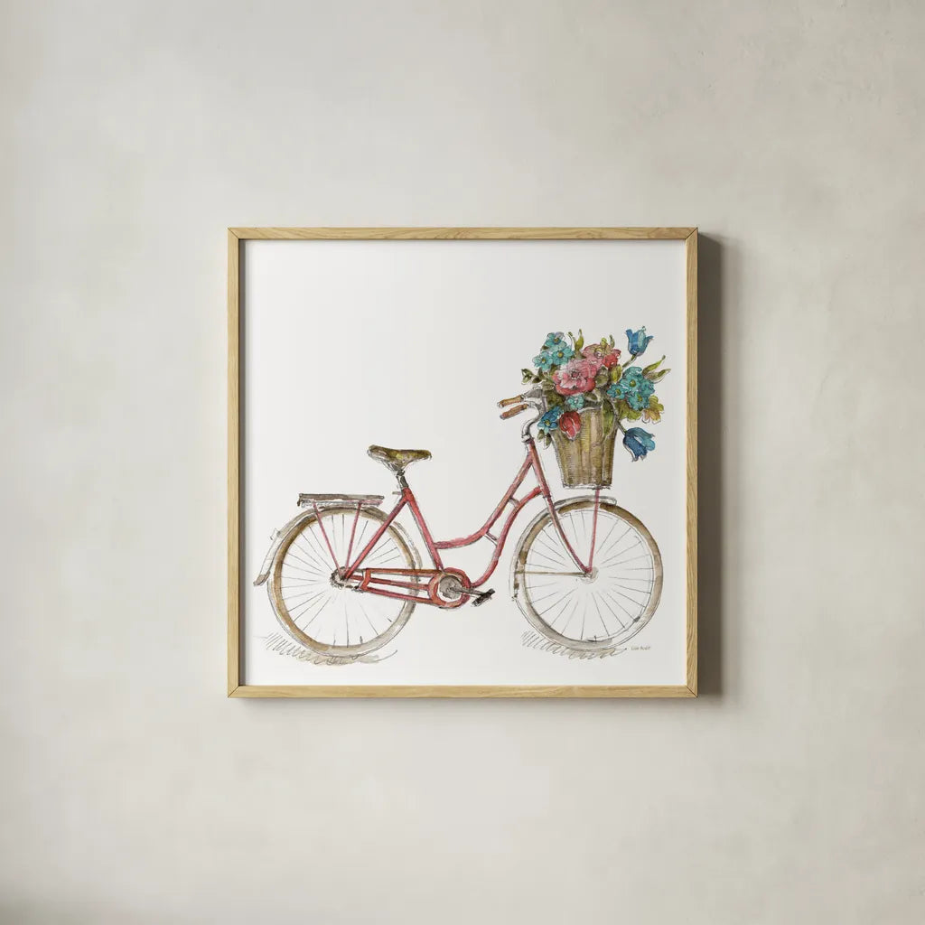 Paris Forever II v2 White by Lisa Audit. Shown in a natural wood glass frame for a timeless modern aesthetic. Available as an archival giclee rolled canvas, fine art paper, or poster print. SKU 52915a.