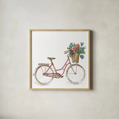 Paris Forever II v2 White by Lisa Audit. Shown in a natural wood glass frame for a timeless modern aesthetic. Available as an archival giclee rolled canvas, fine art paper, or poster print. SKU 52915a.